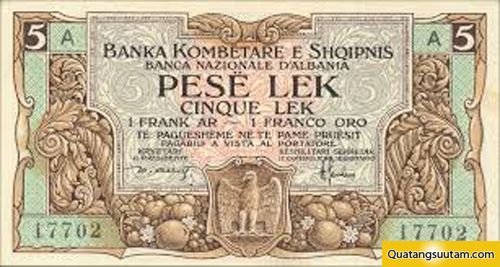 5 Lek là tiền tệ chính thức của Albania