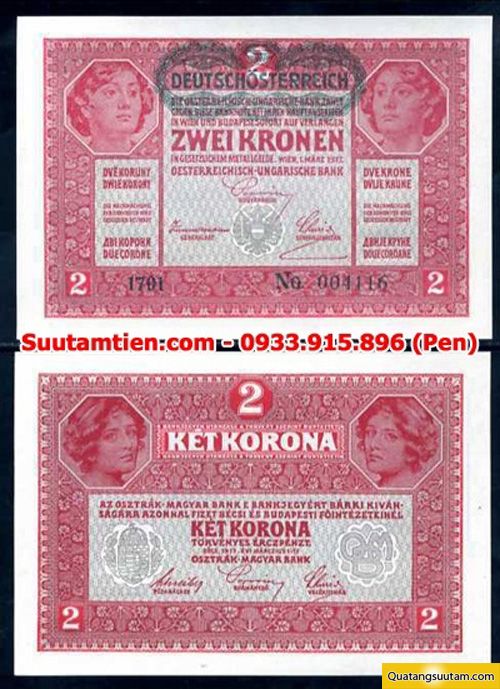 Mua bán tiền cổ Áo-Hung 2 kronen 1917