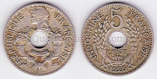 Tiền xu đông dương 5 cents 1923