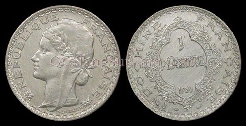 Tiền xu đông dương 1 piastre 1931