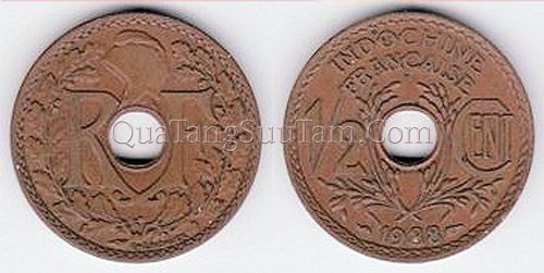 Tiền xu đông dương 1/2 cents 1935 - 1940