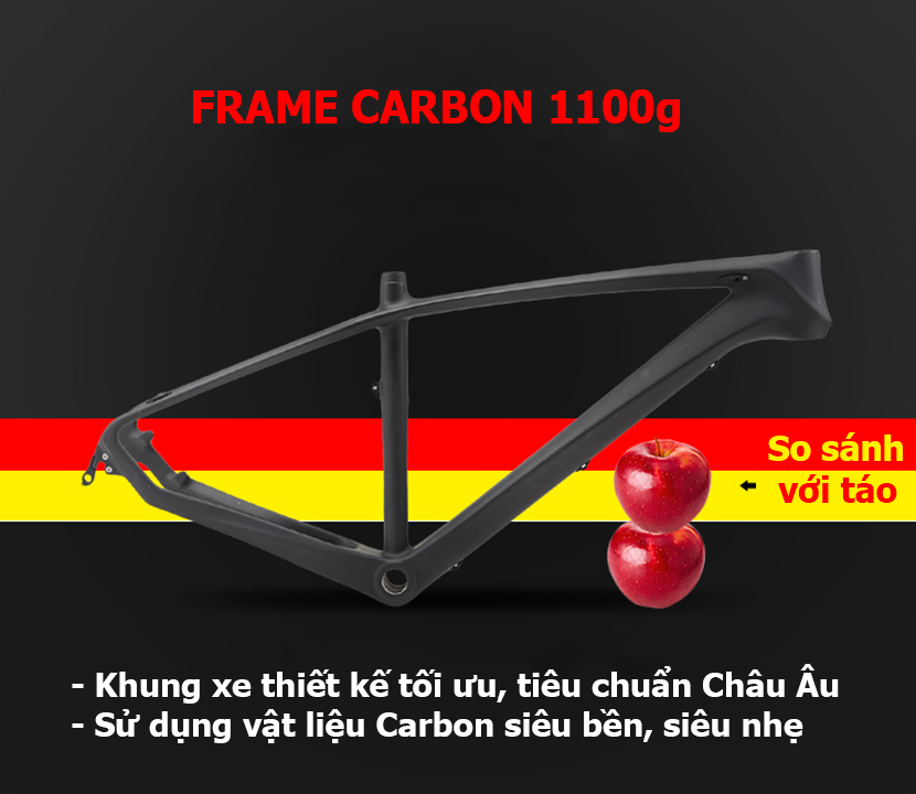 Khung xe đạp thể thao sử dụng vật liệu sợi Carbon