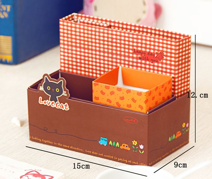 hộp đựng đồ để bàn: hộp giấy đựng đồ hình cún hình mèo đựng đồ văn phòng 6