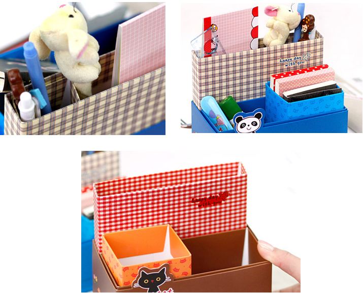 hộp đựng đồ để bàn: hộp giấy đựng đồ hình cún hình mèo đựng đồ văn phòng 5