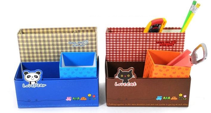 hộp đựng đồ để bàn: hộp giấy đựng đồ hình cún hình mèo đựng đồ văn phòng 8